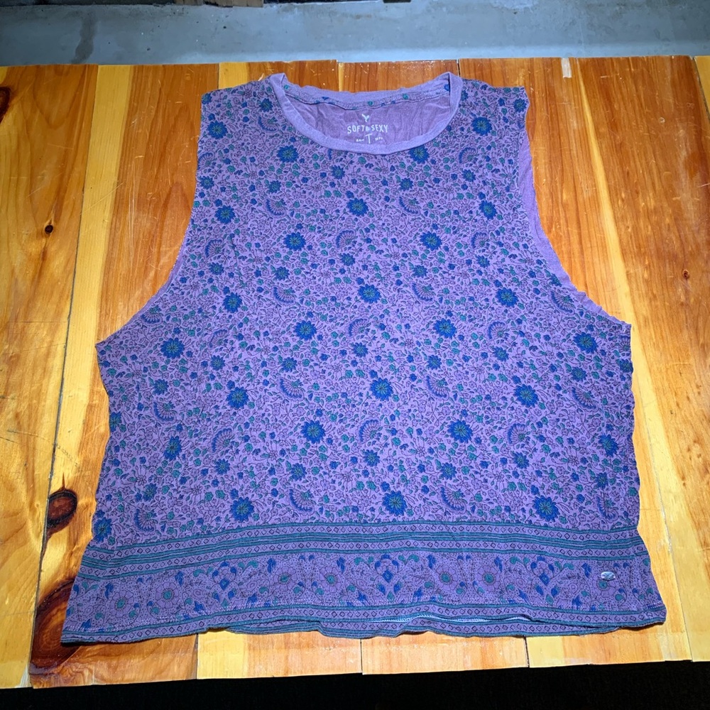 American Eagle Soft and Sexy Purple Sleeveless Top